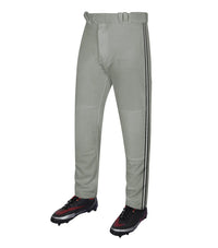 Proline Youth Full Length Baseball Pants with Stripes (Gray)