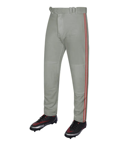Proline Youth Full Length Baseball Pants with Stripes (Gray)