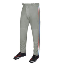 Proline Youth Full Length Baseball Pants with Stripes (Gray)