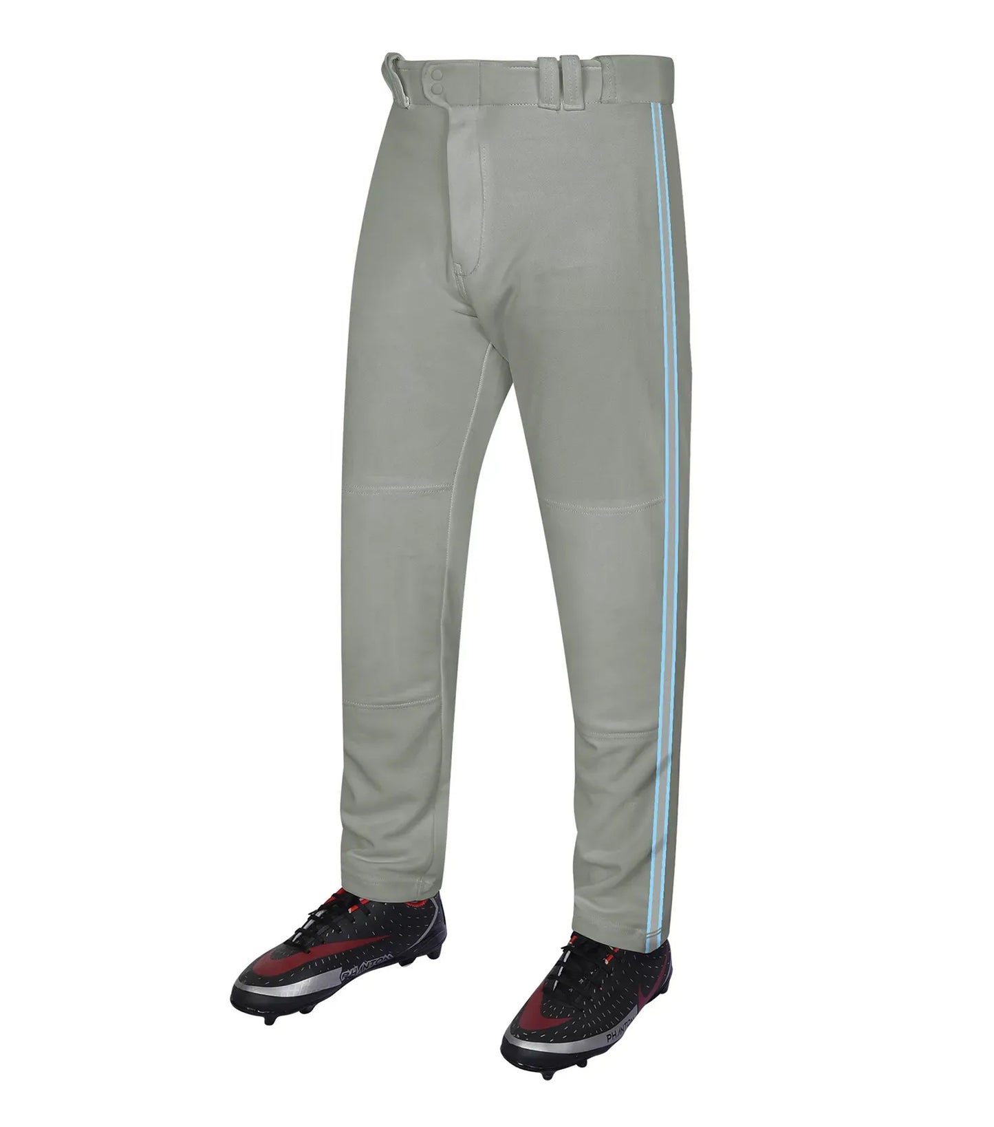 Proline Youth Full Length Baseball Pants with Stripes (Gray)