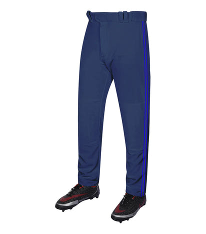 Proline Youth Full Length Baseball Pants with Stripes (Navy)