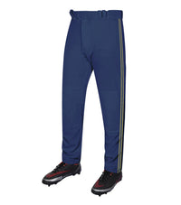 Proline Youth Full Length Baseball Pants with Stripes (Navy)