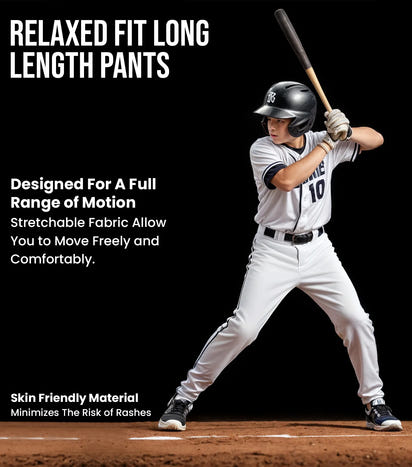 Proline Youth Full Length Baseball Pants with Stripes (Red)