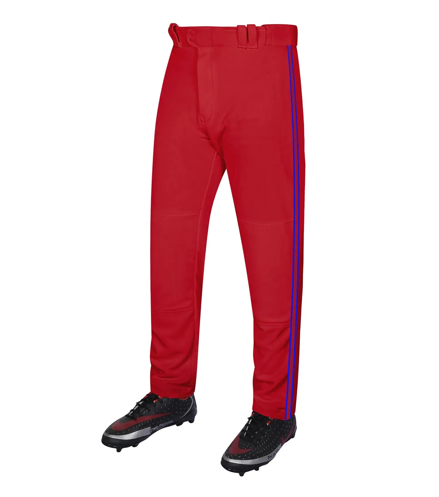 Proline Youth Full Length Baseball Pants with Stripes (Red)