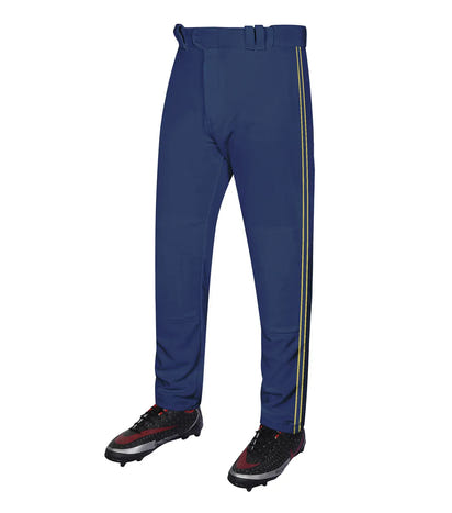 Proline Adult Full Length Baseball Pants with Stripes (Navy)