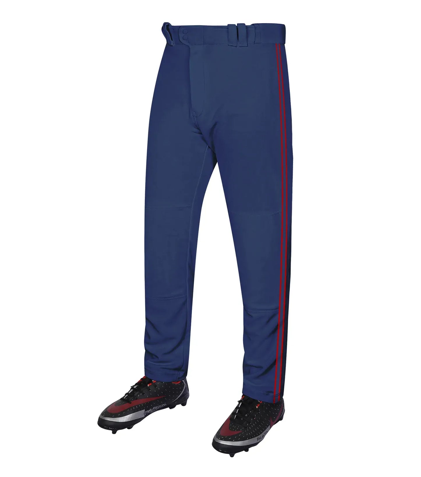 Proline Adult Full Length Baseball Pants with Stripes (Navy)