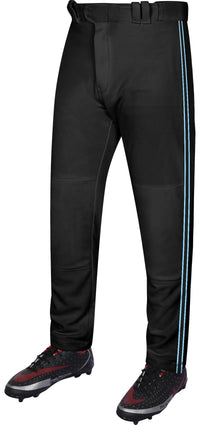Proline Adult Full Length Baseball Pants with Stripes (Black)