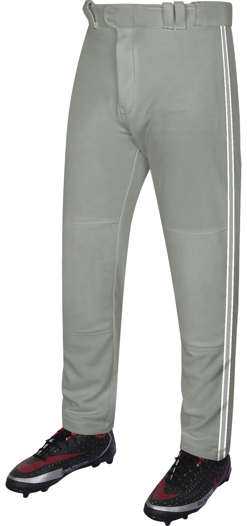 Proline Adult Full Length Baseball Pants with Stripes (Gray)