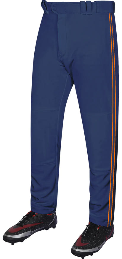 Proline Adult Full Length Baseball Pants with Stripes (Navy)