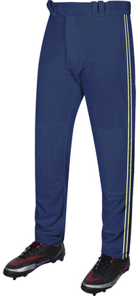 Proline Adult Full Length Baseball Pants with Stripes (Navy)