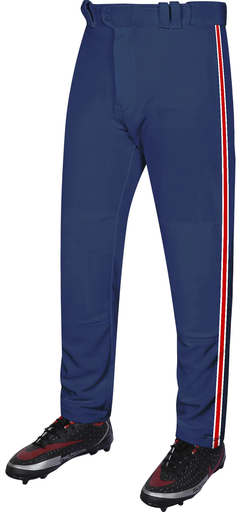 Proline Adult Full Length Baseball Pants with Stripes (Navy)