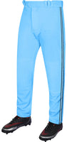 Proline Adult Full Length Baseball Pants with Stripes (Sky)