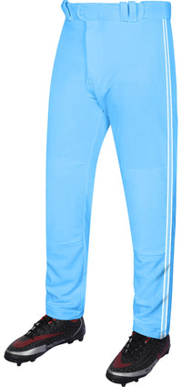 Proline Adult Full Length Baseball Pants with Stripes (Sky)