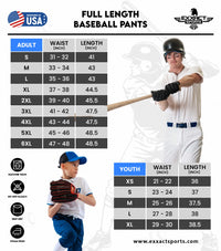 Proline Adult Full Length Baseball Pants with Stripes (White)