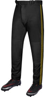Proline Youth Full Length Baseball Pants with Stripes (Black)