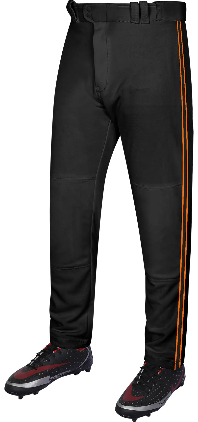 Proline Youth Full Length Baseball Pants with Stripes (Black)