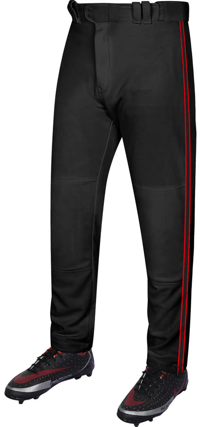 Proline Youth Full Length Baseball Pants with Stripes (Black)