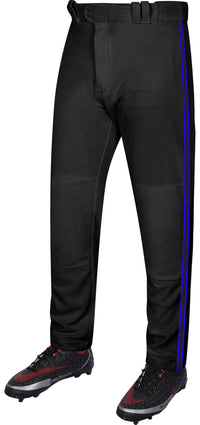 Proline Youth Full Length Baseball Pants with Stripes (Black)