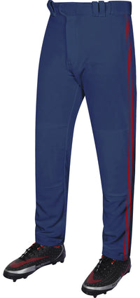 Proline Youth Full Length Baseball Pants with Stripes (Navy)