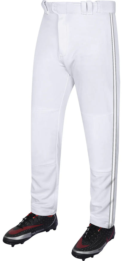 Proline Youth Full Length Baseball Pants with Stripes (White)