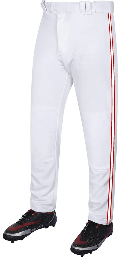 Proline Youth Full Length Baseball Pants with Stripes (White)