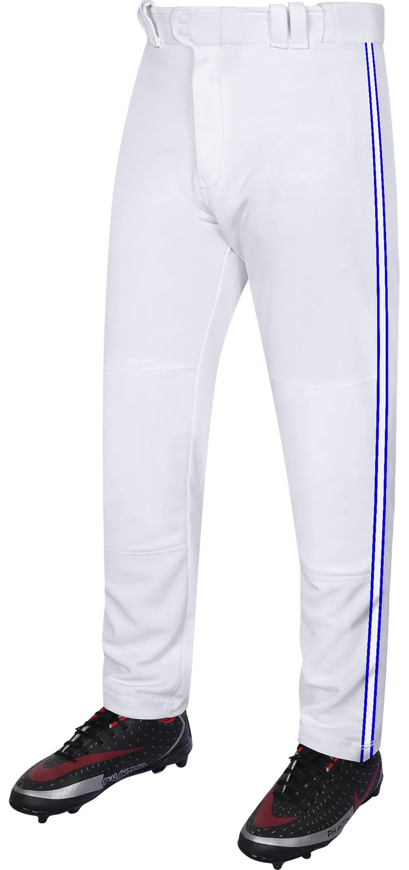 Proline Youth Full Length Baseball Pants with Stripes (White)