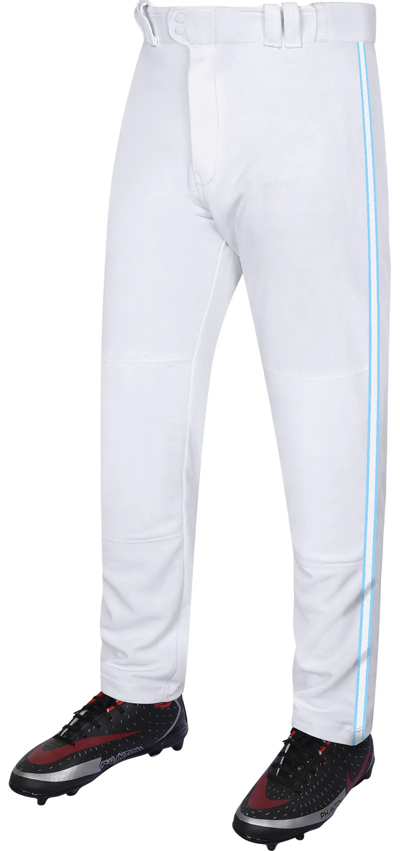 Proline Youth Full Length Baseball Pants with Stripes (White)