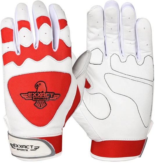 Padded Baseball Batting Gloves for Men & Women (Red)