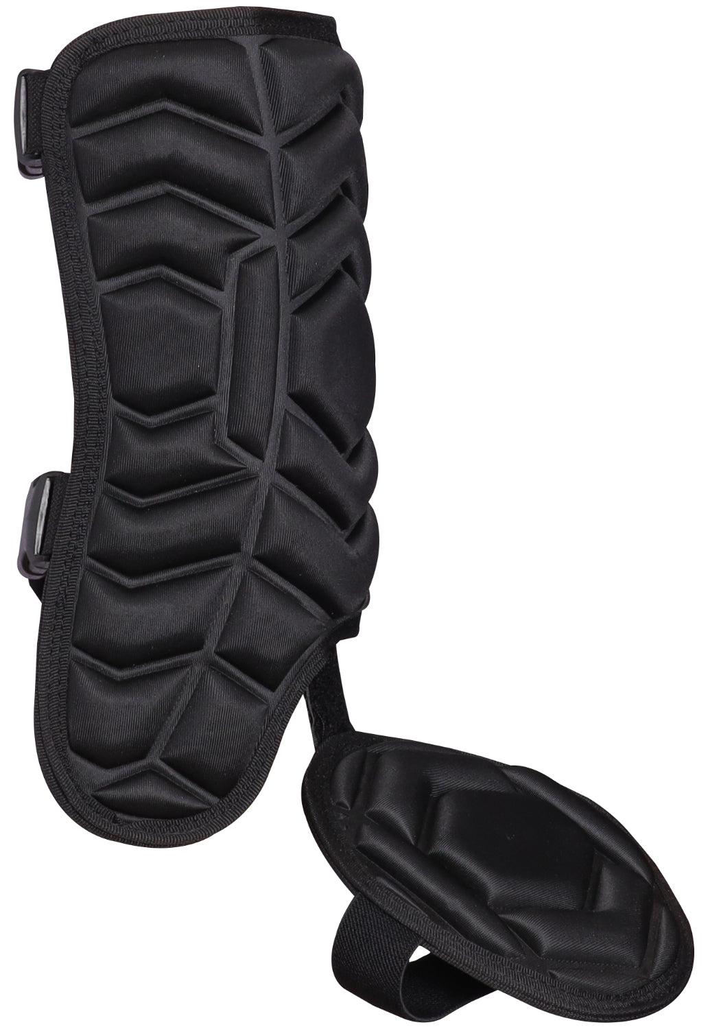 Baseball Batter's Leg Guard with Adjustable Straps (Black)