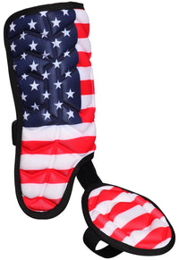 Baseball Batter's Leg Guard with Adjustable Straps (USA Flag)