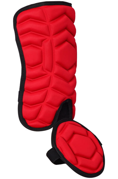 Baseball Batter's Leg Guard with Adjustable Straps (Red)