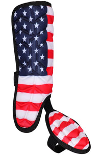 Baseball Batter's Leg Guard with Adjustable Straps (USA Flag)
