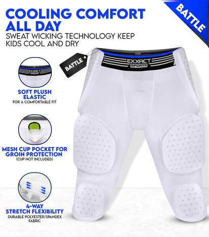 Battle 7- Pad Boys Football Girdle with Cup Pocket (Youth)