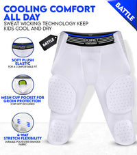 Battle 7- Pad Boys Football Girdle with Cup Pocket (Youth)
