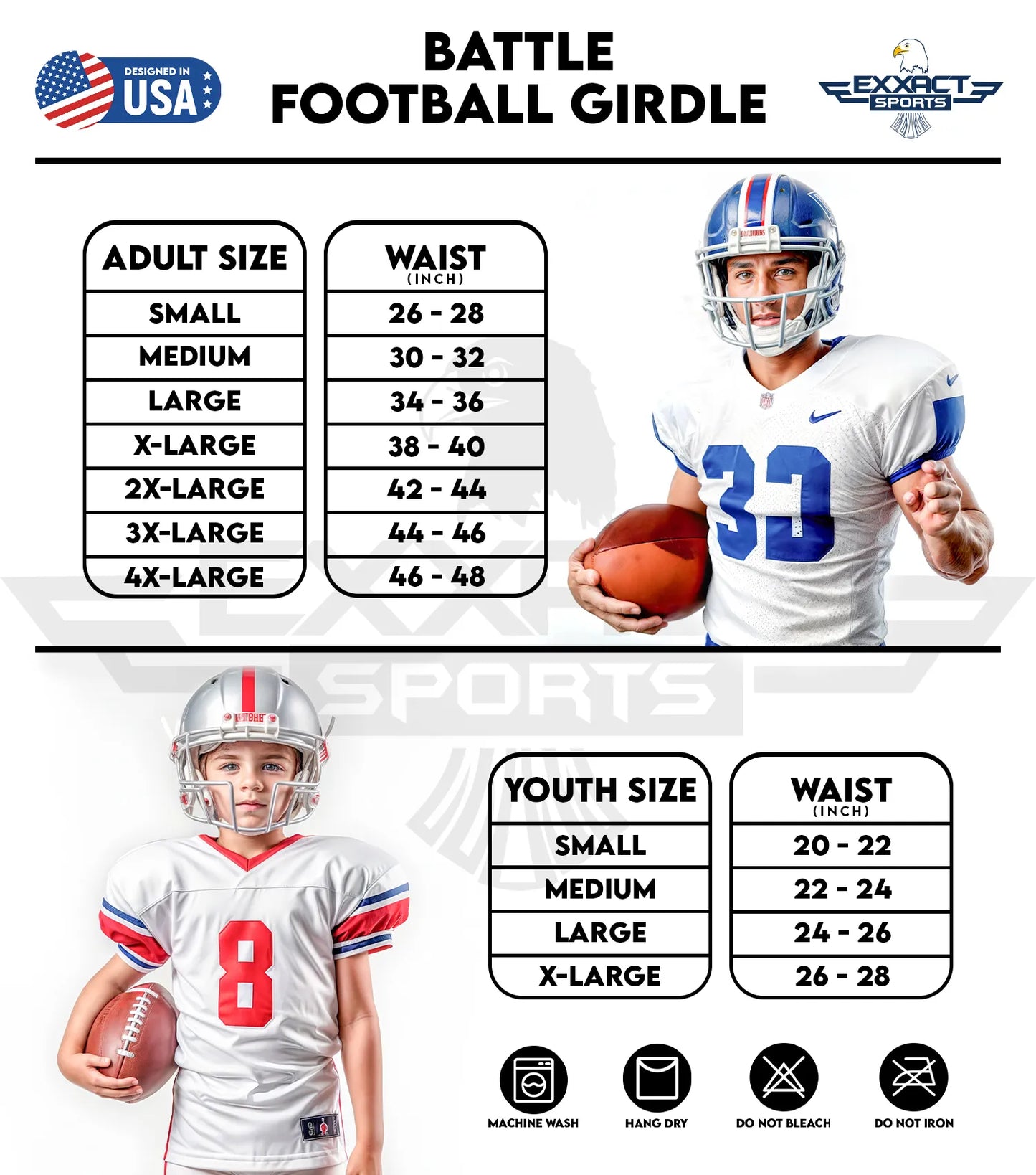 Battle 7- Pad Boys Football Girdle with Cup Pocket (Youth)