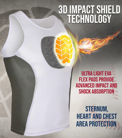 Tank Top Boys Baseball Chest Protector (White)