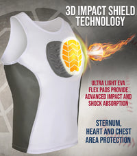 Tank Top Boys Baseball Chest Protector (White)