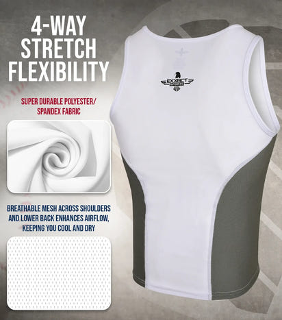 Tank Top Boys Baseball Chest Protector (White)