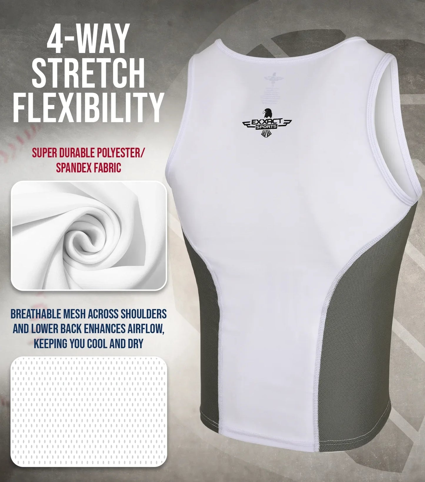 Tank Top Boys Baseball Chest Protector (White)