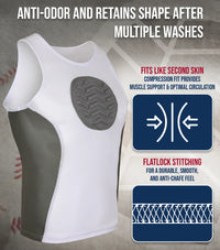 Tank Top Boys Baseball Chest Protector (White)