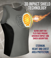Tank Top Boys Baseball Chest Protector (Gray)