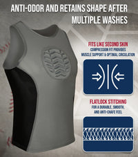 Tank Top Boys Baseball Chest Protector (Gray)