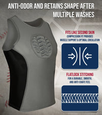 Tank Top Boys Baseball Chest Protector (Gray)