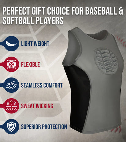 Tank Top Boys Baseball Chest Protector (White)