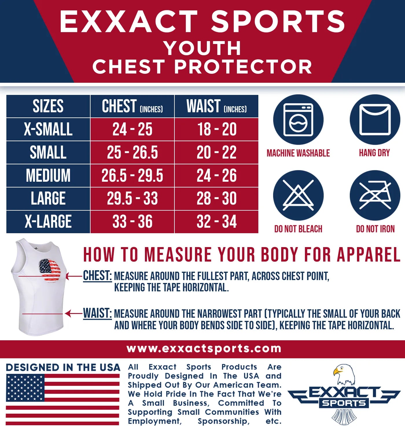 Tank Top Boys Baseball Chest Protector (Patriot)