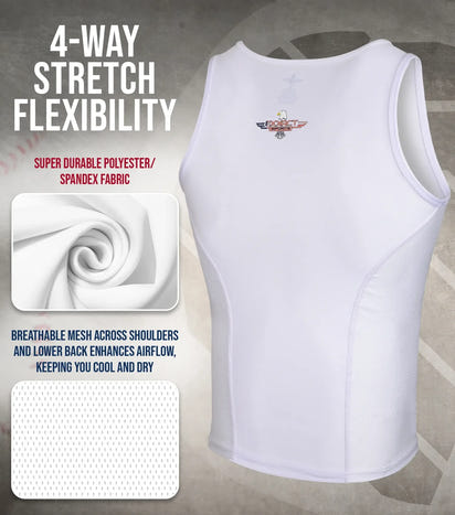 Tank Top Boys Baseball Chest Protector (White)