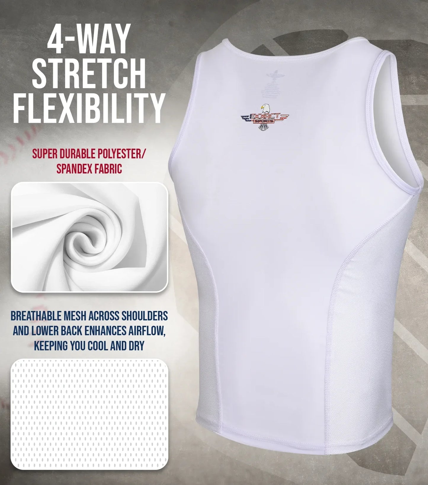 Tank Top Boys Baseball Chest Protector (White)