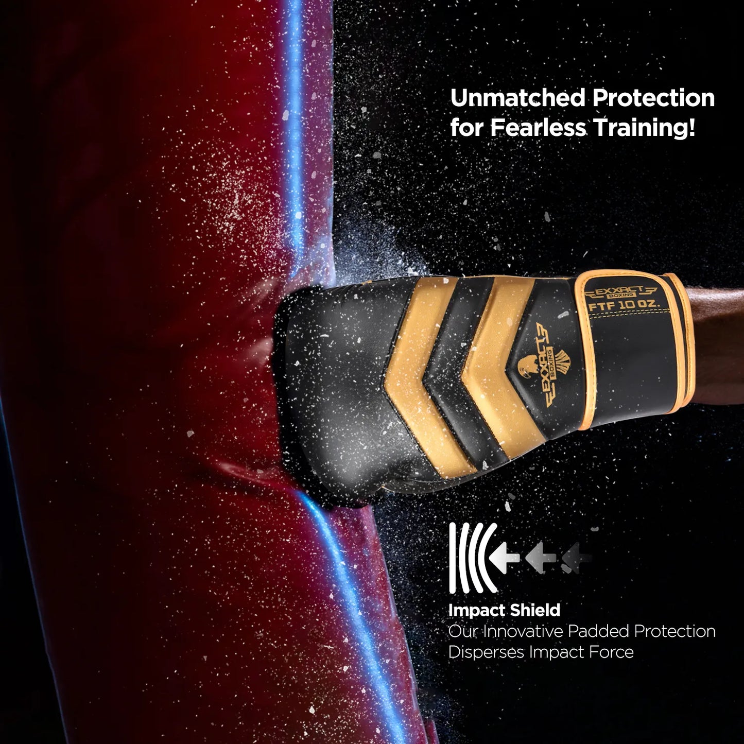 Clash Boxing Gloves for Men & Women (Black/Gold)