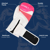 Clash Boxing Gloves for Men & Women (Baby Pink/White)