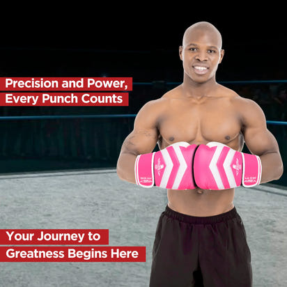 Clash Boxing Gloves for Men & Women (Baby Pink/White)